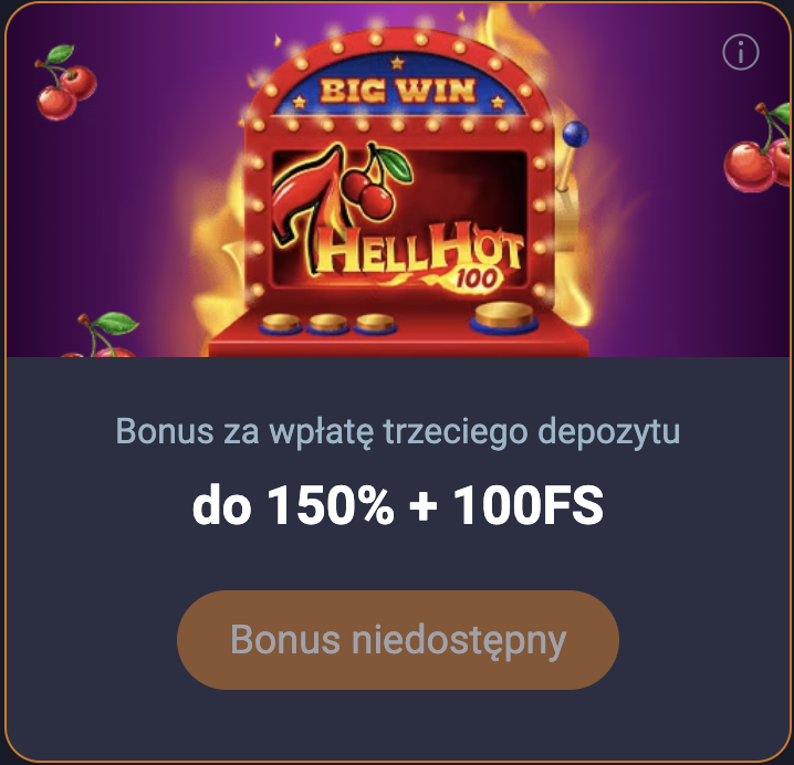 Bonus za wptate trzeciego depozytu